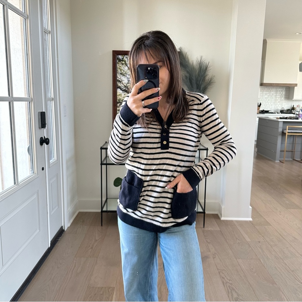 Tory Burch striped wool blend sweater small